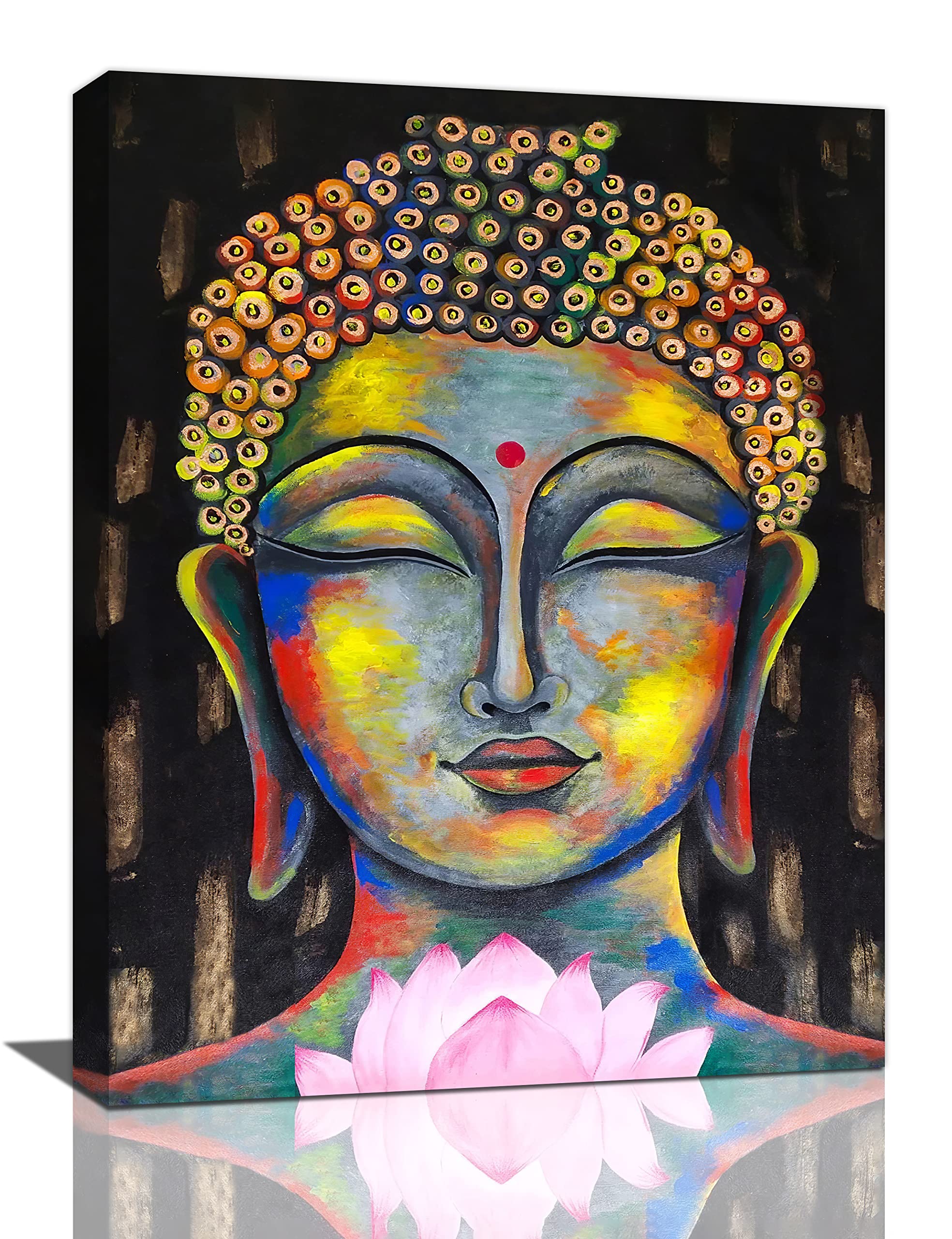 Amazon.co.jp: 仏陀のウォールアート 仏教瞑想 壁装飾 蓮の花の絵